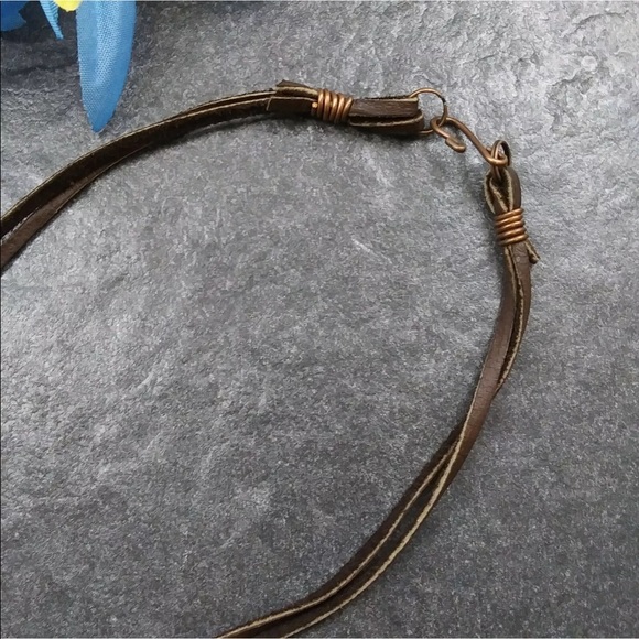 Vintage. Green / Burgundy Triangular Necklace. 18.5”. - Picture 5 of 7